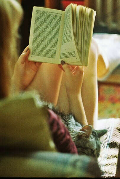 Девушка в очках читает книгу в трусах и чулках фото