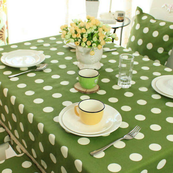 Tablecloth. Calm green color