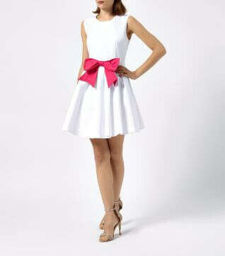 Madam Rage White Bow Skater Dress