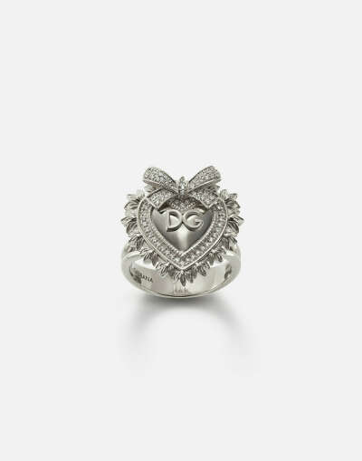 Кольцо Devotion из белого золота с бриллиантами. Dolce&Gabbana