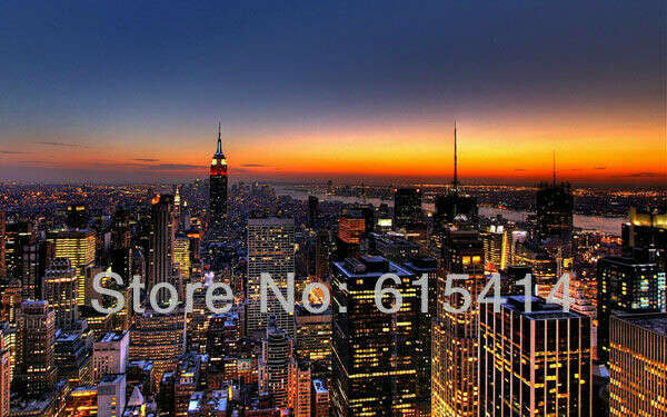 07 New York skyline view cityscape 51"x32" Inch Wallpapr Sticker Poster on Aliexpress.com