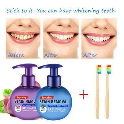 Smoke Coffee Tea intensive Stain Remove Removal Whitening Toothpaste Fight Bleeding Gums Toothpaste Bamboo Handle Toothbrush - Businessomatic