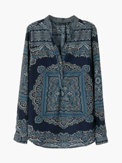 Paisley Print V-neck Shirt - Choies.com