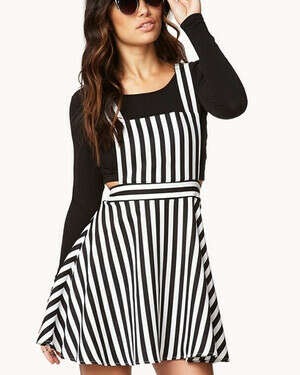 Женские платья Forever 21 Striped Overall Dress