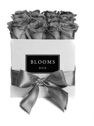 Small Square Blooms Box (Grey)