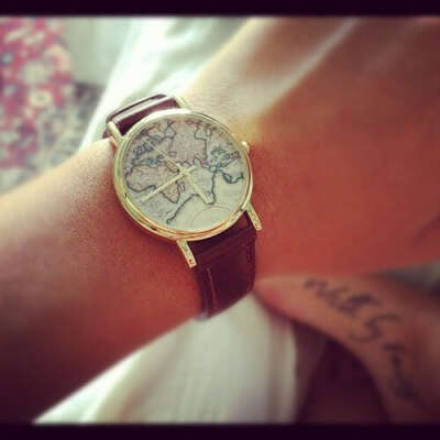 On The Map Leather Watch