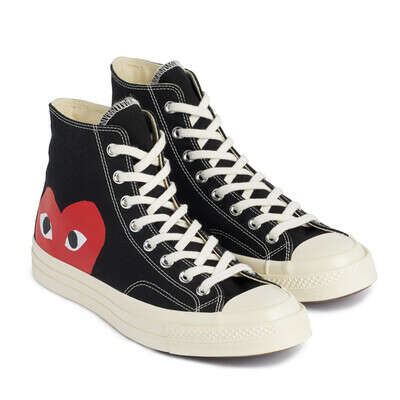 Кеды Converse Comme Des Garcons Play черные высокие с сердечком