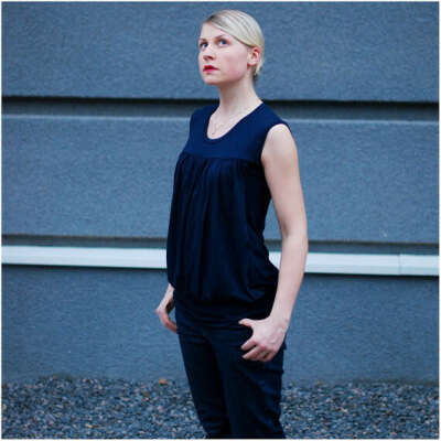 Sale! AGNESS NURSING TOP in night blue for breastfeeding mothers / sleeveless / size L