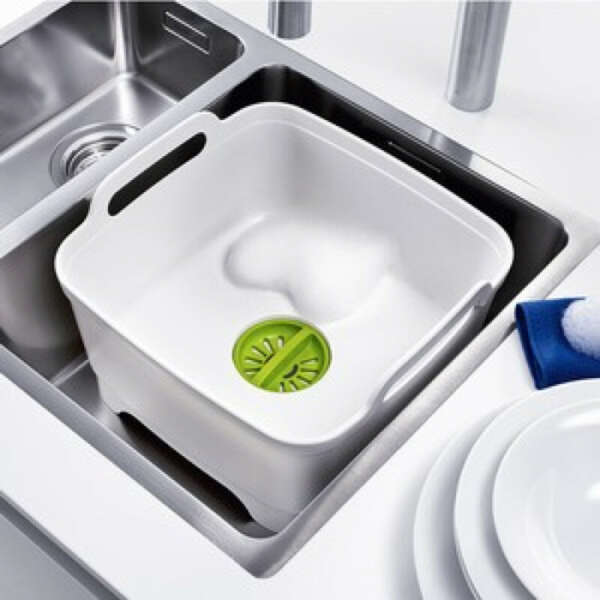 Контейнер для мытья посуды Wash&Drain белый