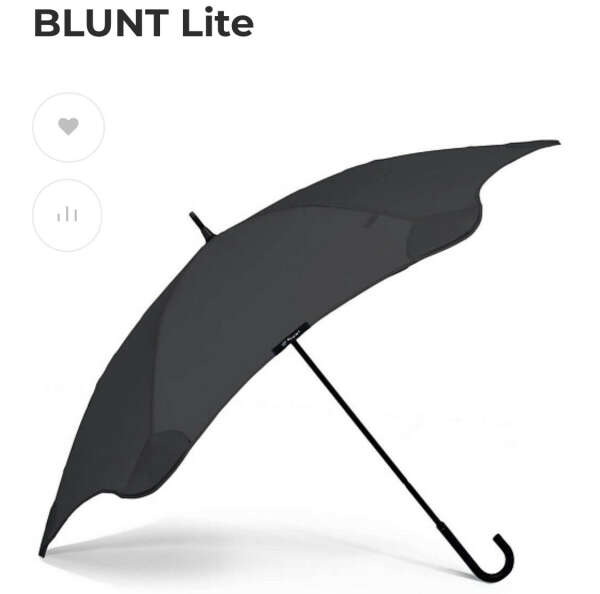 5 999 Р Черный легкий зонт-трость BLUNT™ Lite с технологией BLUNT™ RTS и тонкой ручкой изогнутой формы, выполненной из кожи.