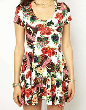 Joyrich Juke Box Floral Skater Dress