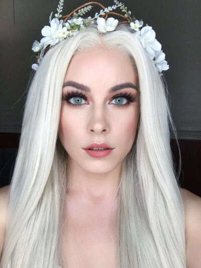 White Straight Long Synthetic Lace Front Wig - All Synthetic Wigs - EvaHair