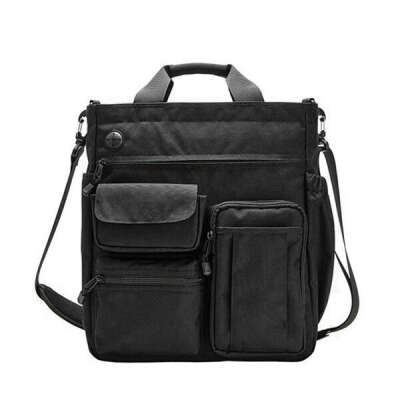 Men Nylon Waterproof Large Capacity Crossbody Bag Multi-function Business Computer Handbag