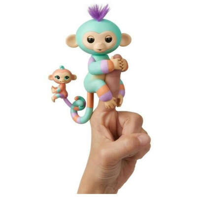 Интерактивная гламурная ручная обезьянка WowWee Fingerlings Денни с мини-обезьянкой (W3540/3544) (771171135449)
