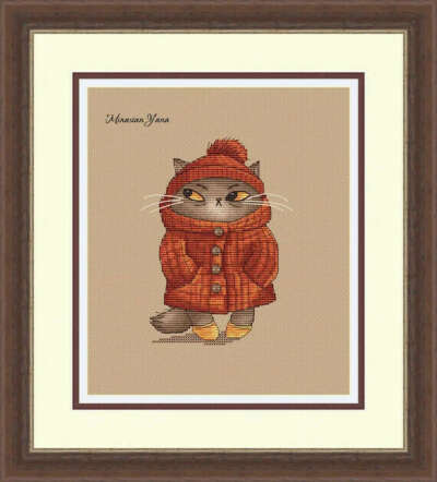 Little suspect cat Funky cats cross stitch pattern