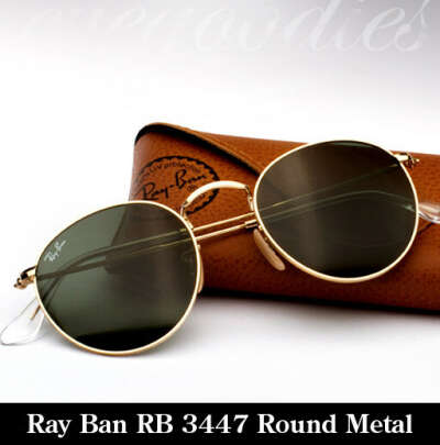 Ray Ban RB 3447 001 Round Metal Sunglasses