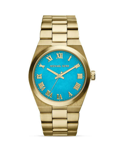 Michael Kors Mid-Size Channing Golden Stainless Steel Three-Hand Watch