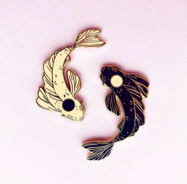 YinYang sunset Koi pins (NS111)