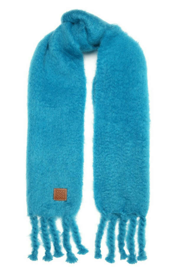 Женский бирюзовый шарф LOEWE — купить за 43050 руб. в интернет-магазине ЦУМ, арт. F000914X05