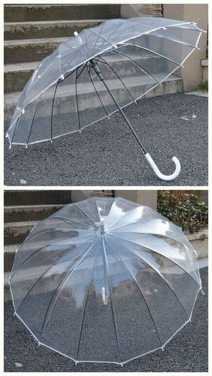 прозрачный зонт трость