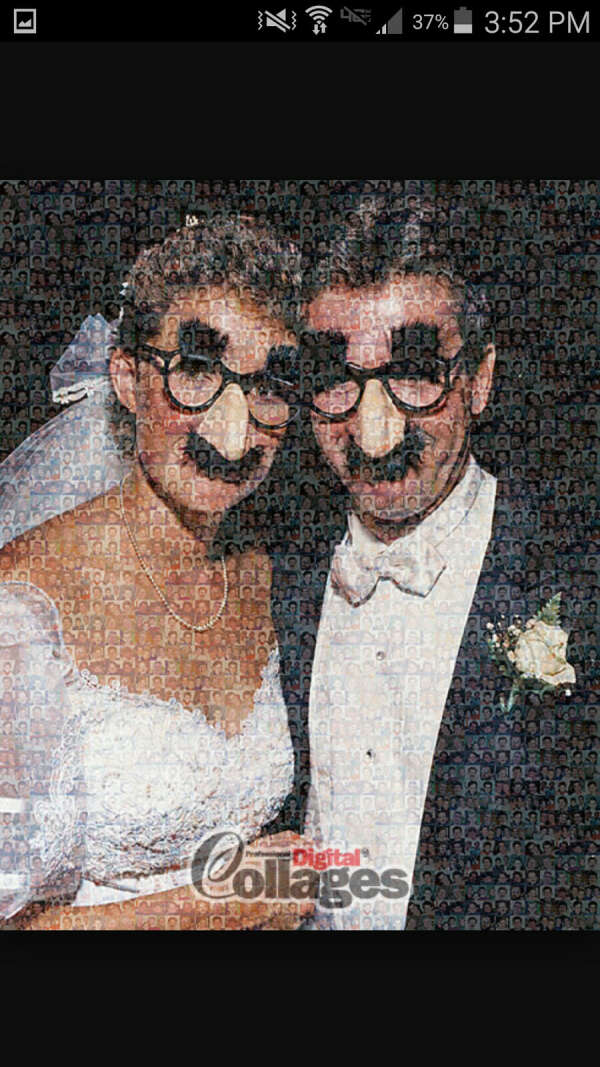 Mosaic wedding photo