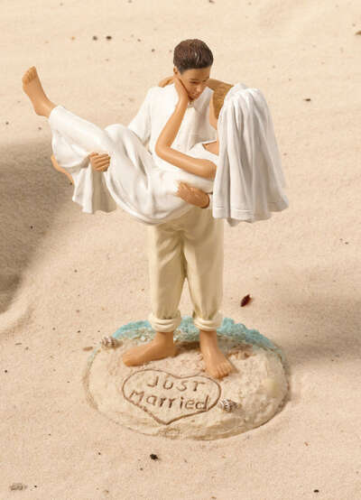 Lillian Rose - Just Married Beach topper - Caucasion