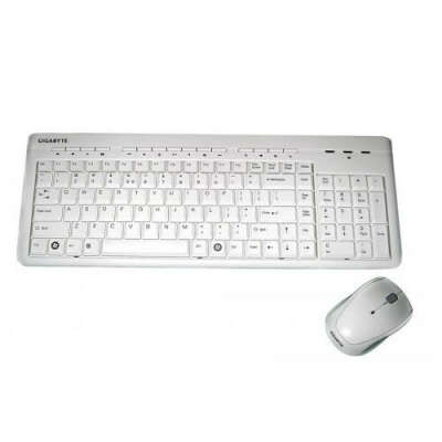 White wireless keyboard and mouse