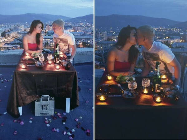 Свидание романтический ужин на крыше!