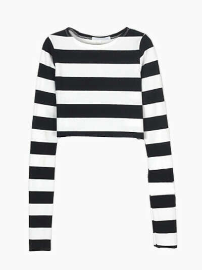 Black Stripe Crop T-shirt