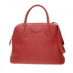 NEW HERMES HANDBAG BOLIDE 31 RED (B5) RUBIS TOGO SS