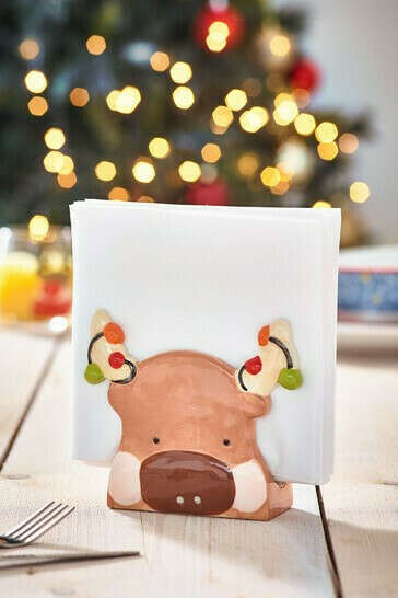 Santa & Friends Ceramic Napkin Holder