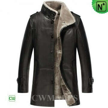 CWMALLS® Designer Shearling Trench Coat CW858102