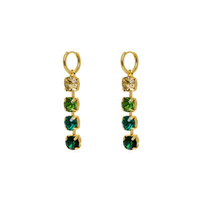 Large Crystal Earrings - Green