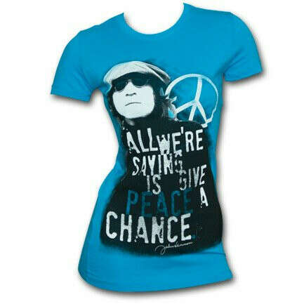 John Lennon Give Peace A Chance Blue t-shirt