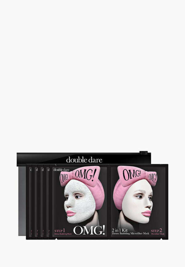 Набор масок для лица Double Dare OMG! двухкомпонентный «SOS ДЕТОКС», упаковка 5 штук