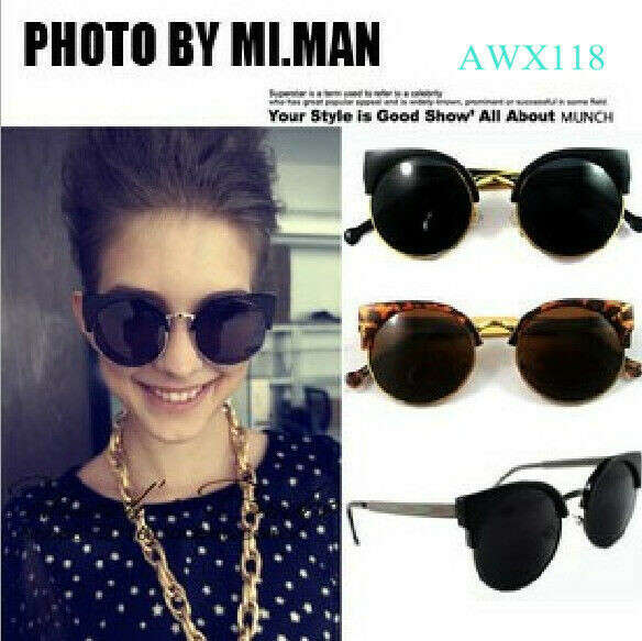 Latest Trends Design Fashion Super Round Metal Circle Cat Eye Retro Sunglasses