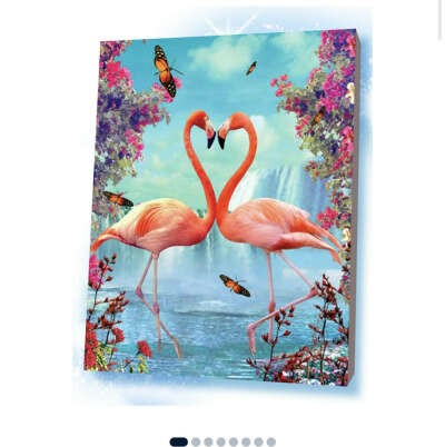 Алмазная мозаика с фламинго!