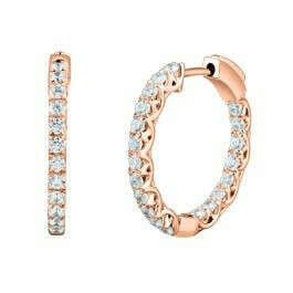 Light Heart® 1 ct. tw. Lab Grown Diamond Hoop Earrings in 14K Rose Gold