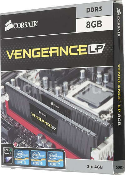Модуль памяти CORSAIR Vengeance CML8GX3M2A1600C9 DDR3- 2x 4Гб 1600, DIMM,  Ret
