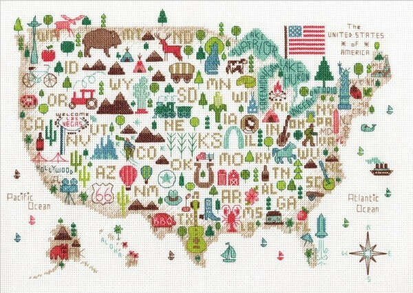 70-35360 Иллюстрированная карта США" (Dimensions)