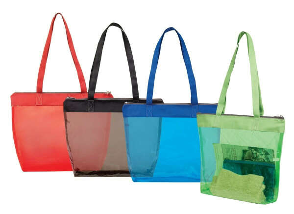 Colored Vinyl See - Through Shoulder Tote