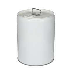 20 Liter (5.3 gal.) Closed Head Steel Pail – White | Value Mart Industrial Supply