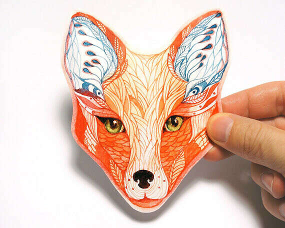 red fox animal sticker
