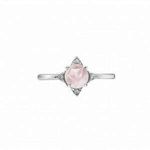 Серебряное кольцо The Rose с розовым кварцем - Moonka