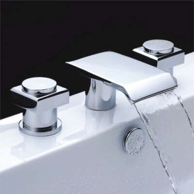 Chrome Finish Double Handle Waterfall Bathtub Faucet – FaucetSuperDeal.com