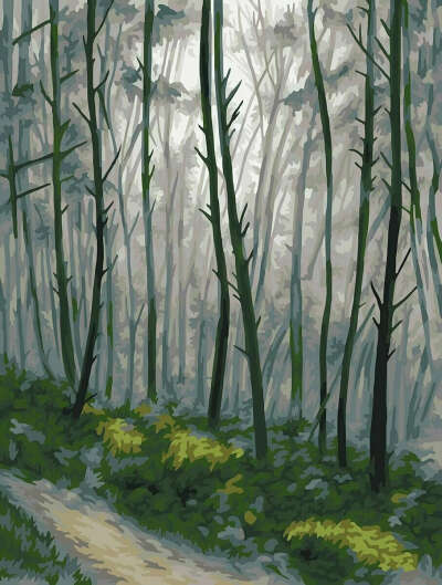 Картина по номерам Фрея "Таинственный лес"