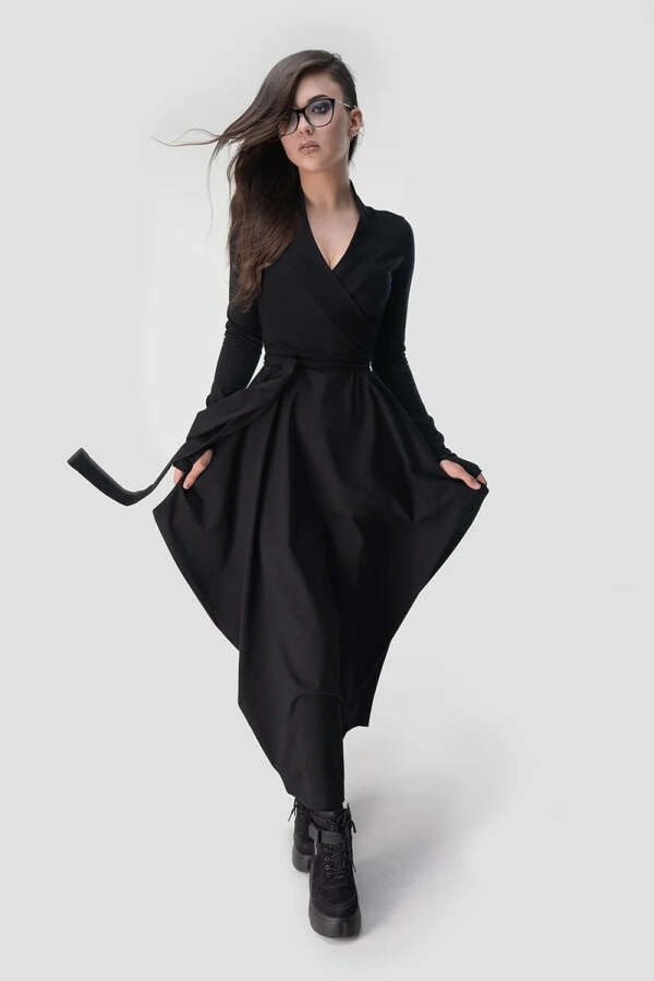 Платье Kimono SL Black женское