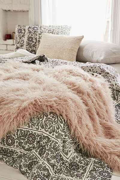 Faux Lamb Fur Throw Blanket