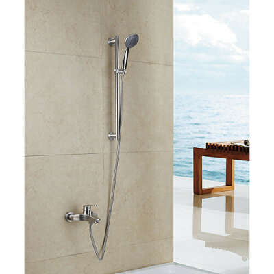 Contemporary Brush Stainless Steel Ceramic Valve Shower Faucet– FaucetSuperDeal.com