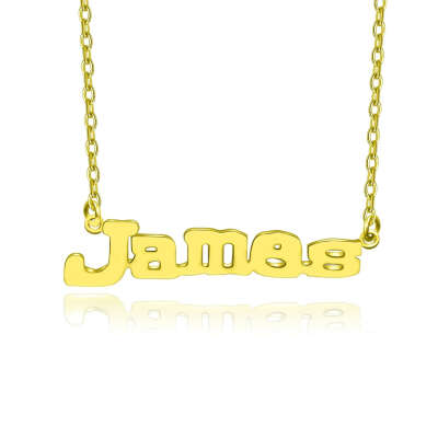 James Style Name Necklace 18k Gold Plated Copper - lamoriea jewelry
